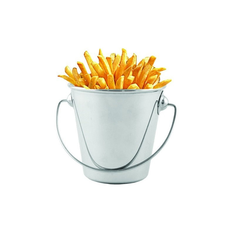 Kit con 20 cubos de acero inoxidable de 9 cm para servir patatas fritas y snacks