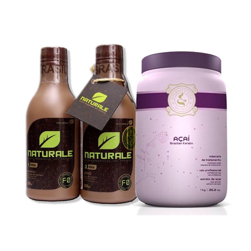 Naturale Escova Progressiva Orgânica 300ml + Hidratação 1kg.