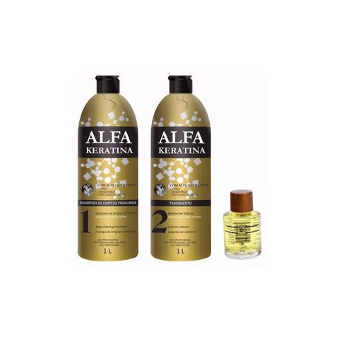 Alfa Keratina Kit Cepillo Progresivo 2x1 Litro + Regalo