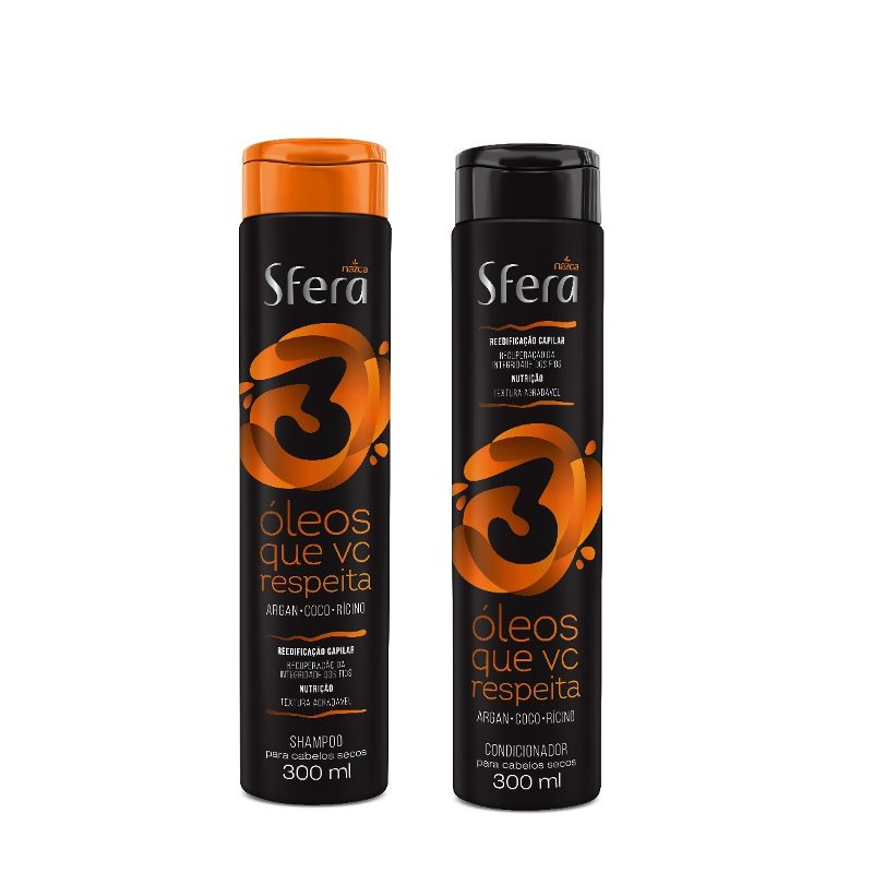 Sfera Kit Champú y Acondicionador 3 Aceites Argán Coco Ricino