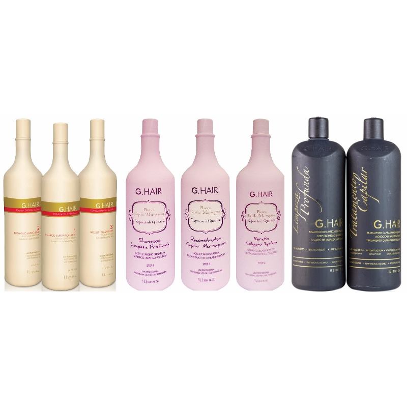 G Hair 2 Kits Progressiva + 1kit Tratamento Redutor 8x1litro