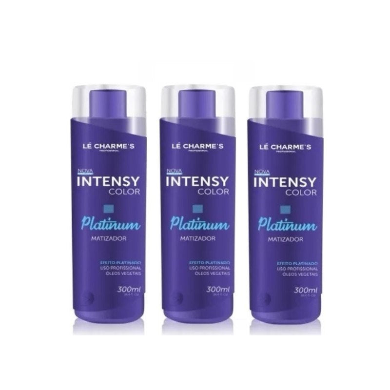 Kit 3 Intensy Platinum Máscara Matizadora 300ml Le Charme