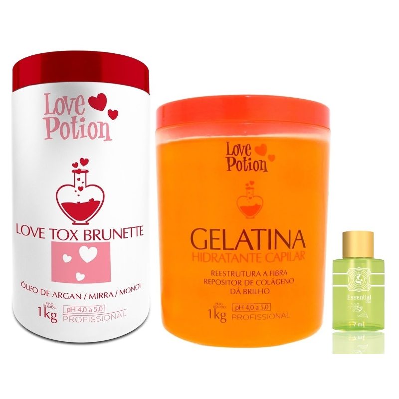 Love Potion Gelatina Hidratante 1kg+ Love Tox Morena +aceite