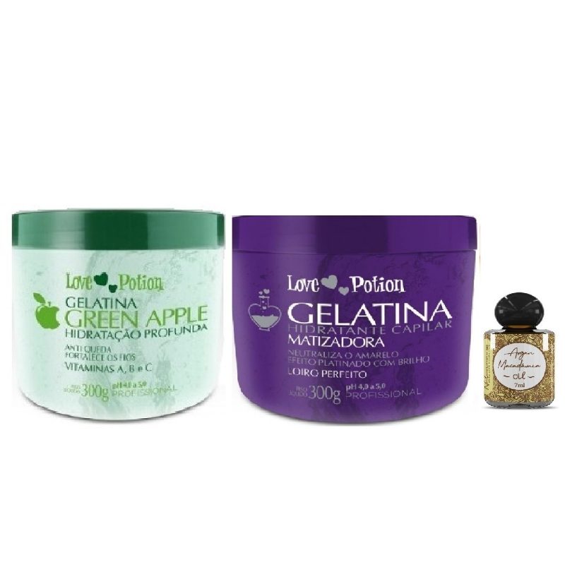 Gelatina De Manzana Verde Y Poción De Amor Matizadora 300g+01 Aceite