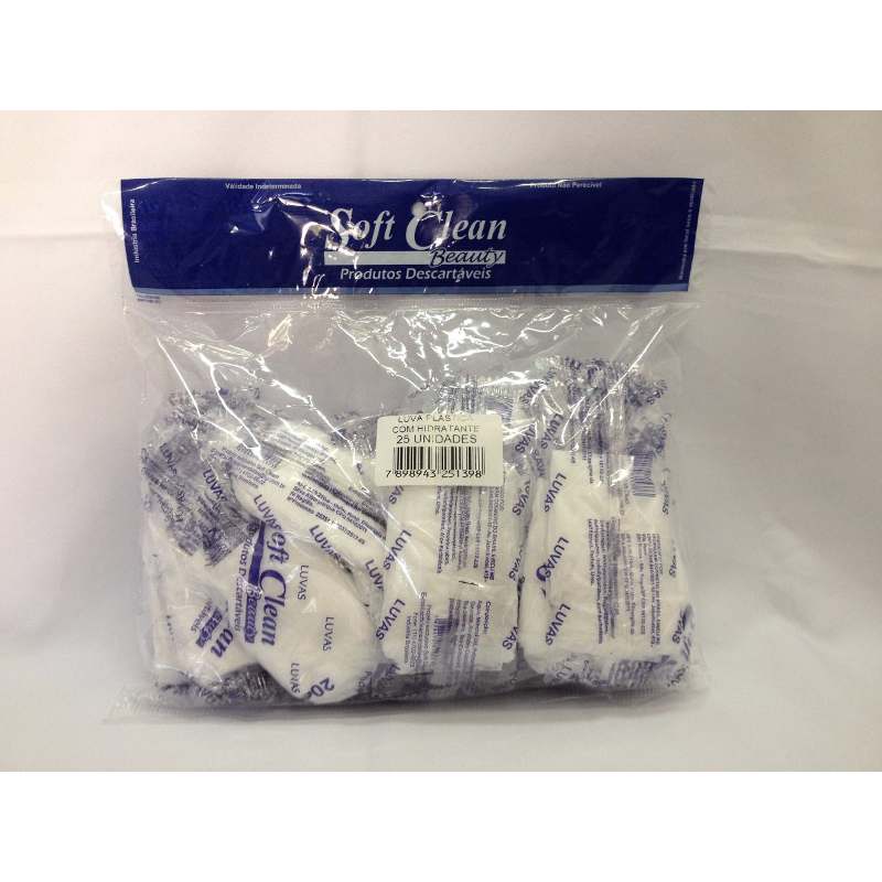 Guante Plástico Soft Clean Beauty Con Crema Hidratante - 25 Unidades