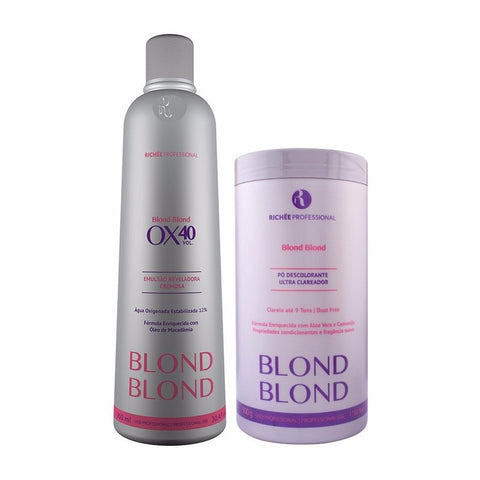 Richée Blond Blond - Polvo Decolorante + Cremoso Buey 40 Volúmenes 