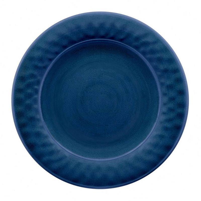 Plato llano de melamina agrietada azul Tarhong 27 cm