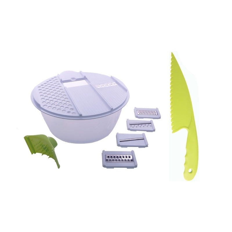 Kit Secadora Salada 4 Laminas C Ralador + Faca Para Vegetais