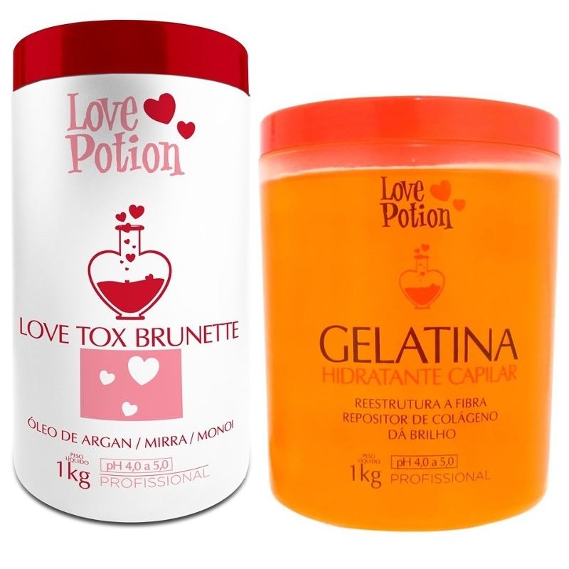 Love Potion Gelatina Hidratante 1kg+love Tox Brunette +brind