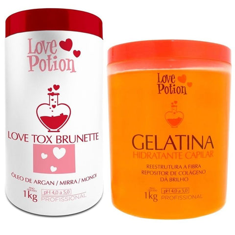 Love Potion Gelatina Hidratante 1kg + Love Tox Morena 1kg