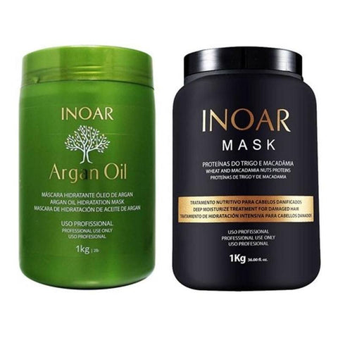 Kit Mascarilla Aceite Argan Inoar 1 kg y Mascarilla Inoar Macadamia 1 kg