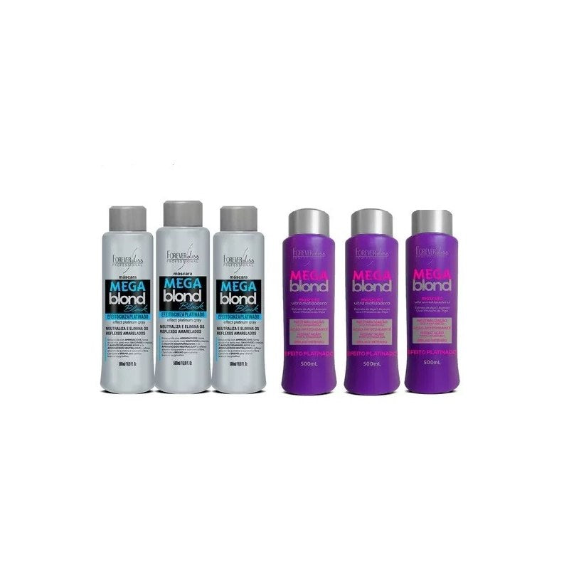 Kit=03 Mega Rubio Morado+03 Mega Rubio Negro-forever Liss