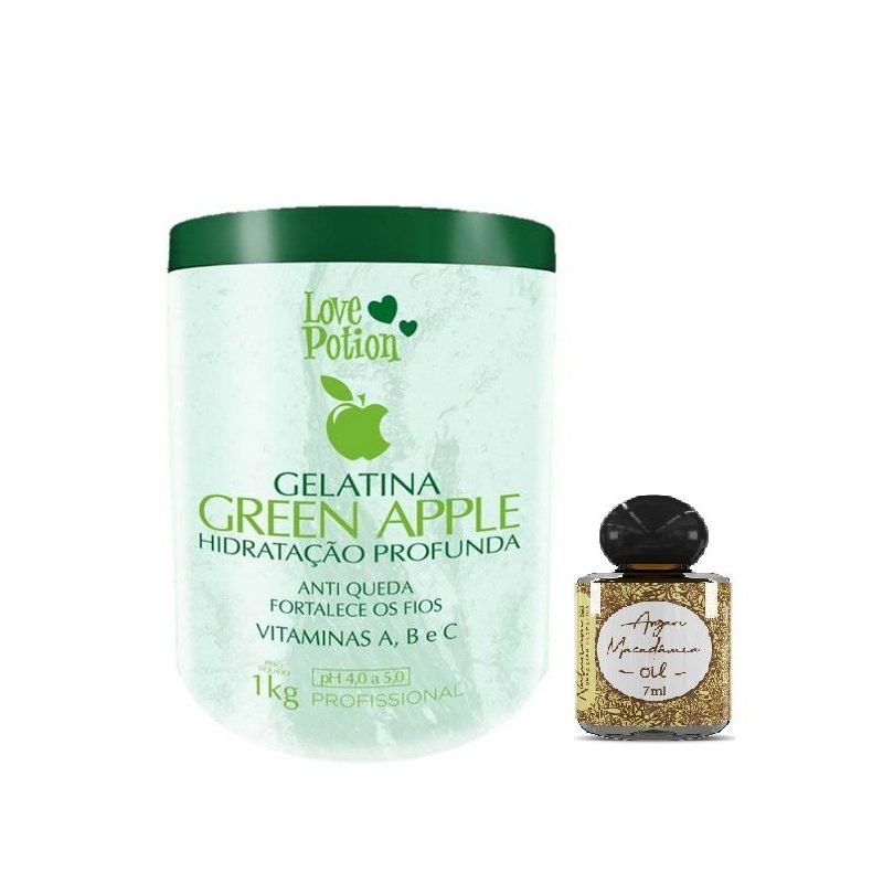 Green Apple Love Potion Gelatina Capilar 1kg + Aceite De Argán