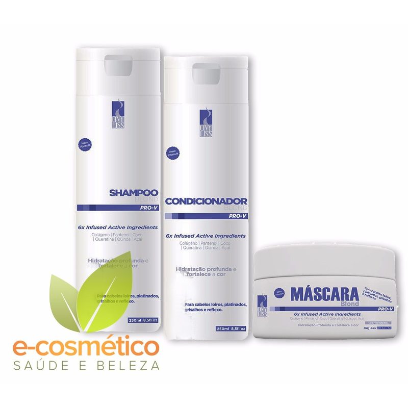 Kit Shampoo E Condic. 250ml + Mascara 250g Blond Onyliss