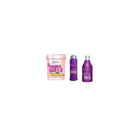 Kit=1desmaia 350g+1mega Blond Roxo+1shampoo Platinum Blond