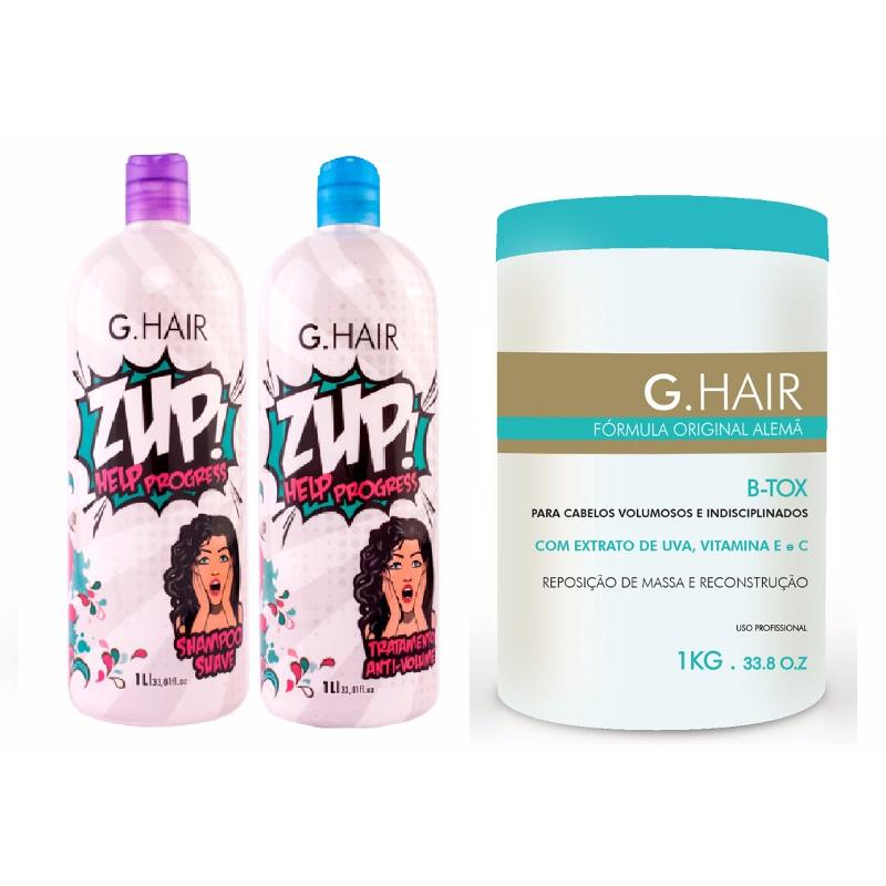 G Hair Zup Cepillo Progresivo 2x1 Litro + G Hair B-tox 1kg 