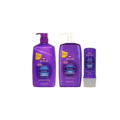 Kit Aussie Moist Shampoo E Condicionador 865ml E Mascara